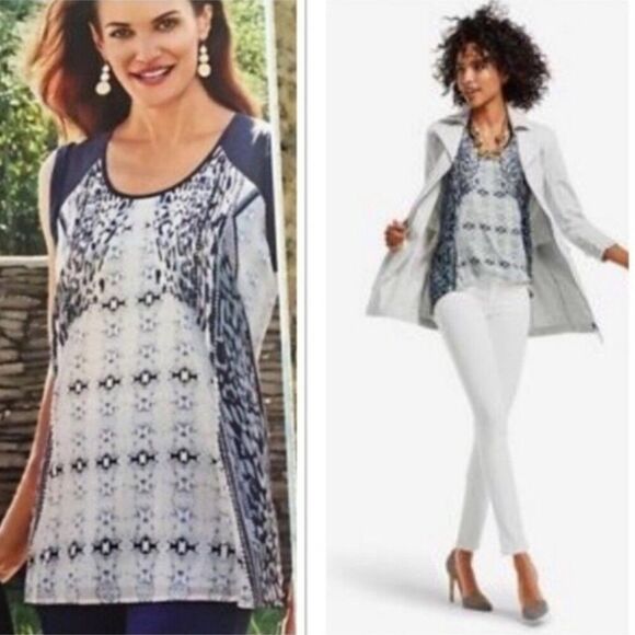 CAbi Tops - CAbi Mix Print Tunic